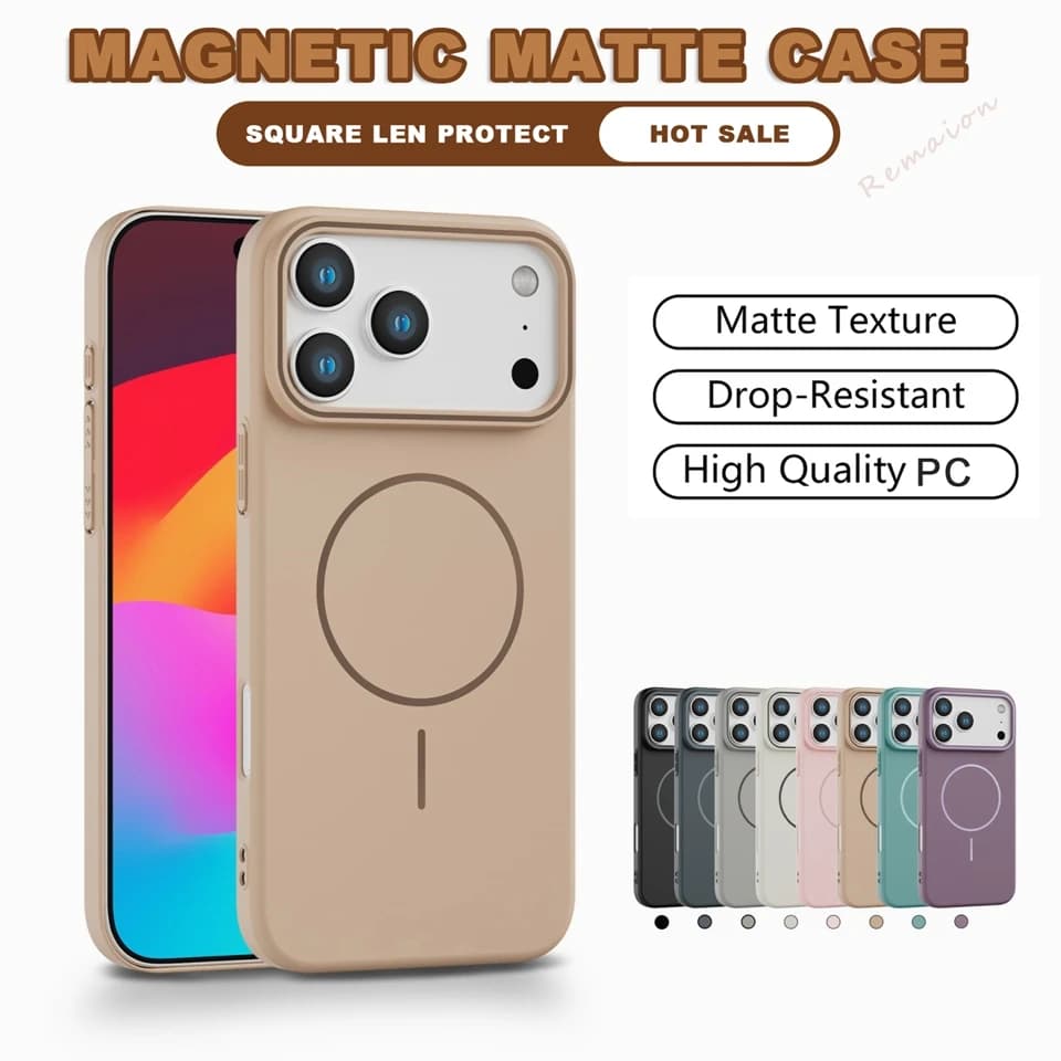 Custodia per telefono ultra sottile magnetica di lusso per iPhone 14 15 16 Plus 11 12 13 16 17 Pro Max Air Matte Magsafe Cover di ricarica wireless