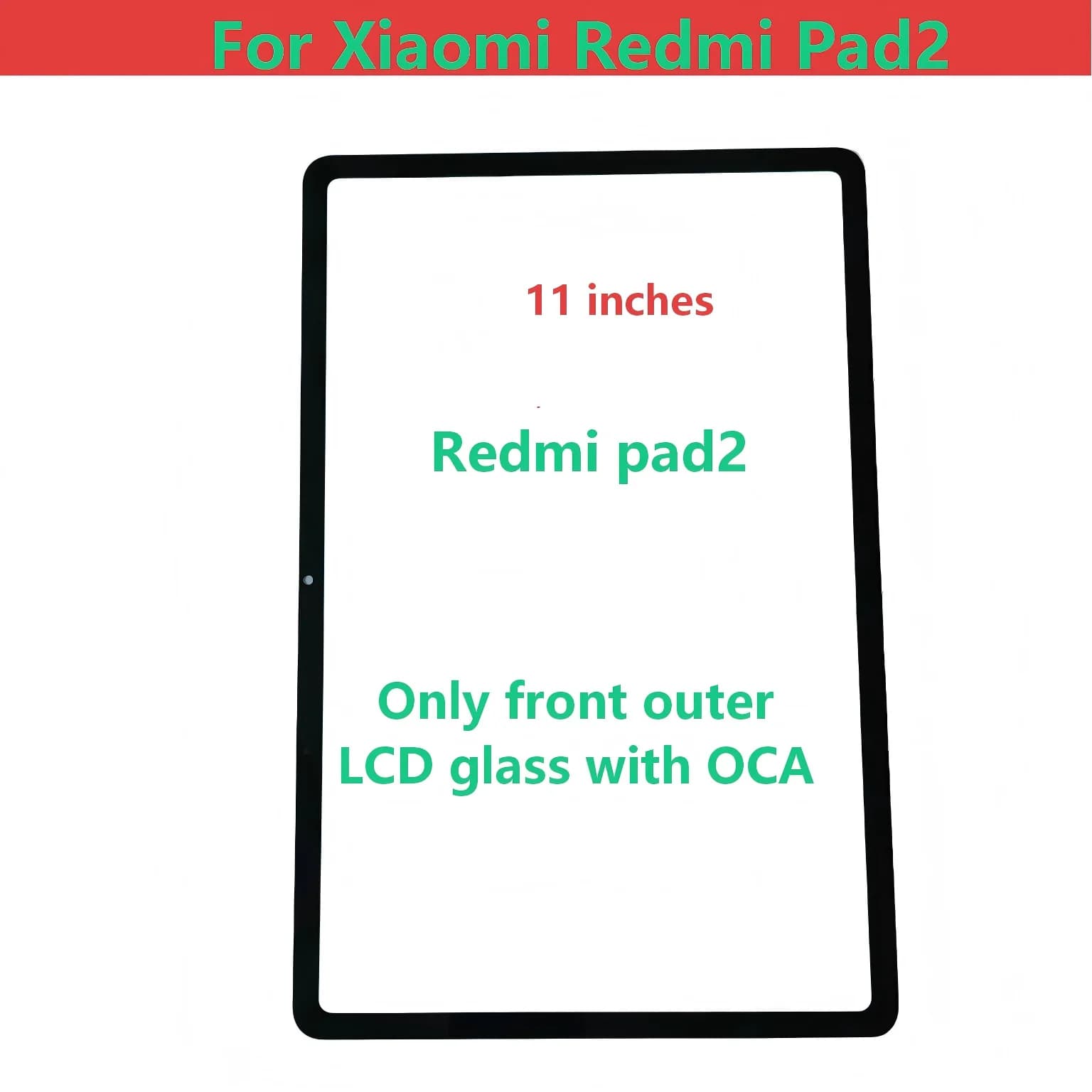 For Xiaomi Redmi PAD 2 Touch Screen Panel Tablet Front Outer LCD Glass Lens With OCA