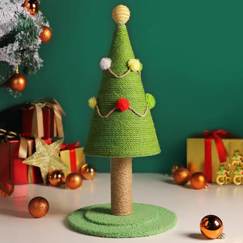 Struttura da arrampicata per gatti Albero di Natale Tiragraffi per gatti in sisal naturale Simulazione Tiragraffi per gatti resistente all'usura di grandi dimensioni