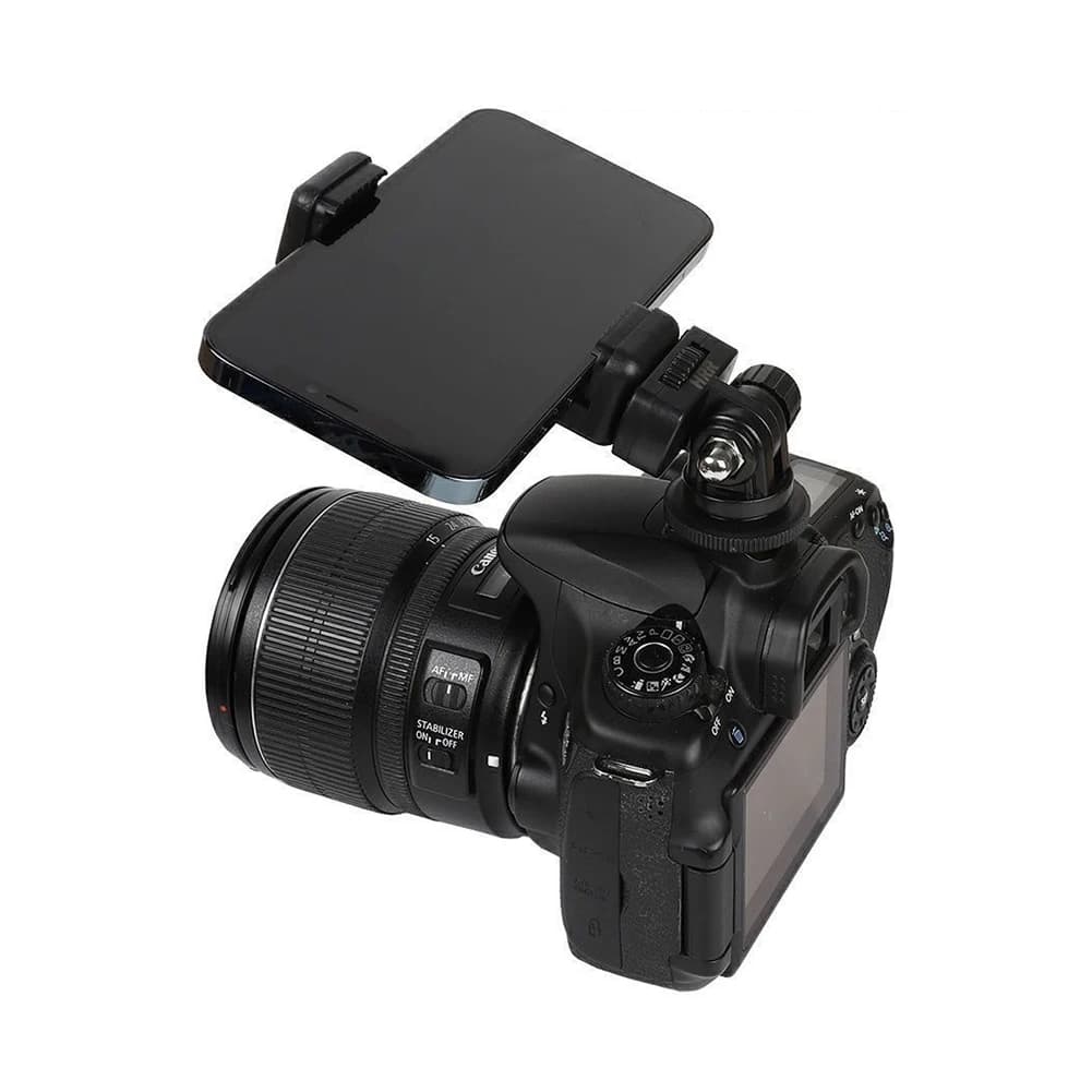 Camera Hot Shoe Phone Tripod Mount Adapter Phone Holder Phone Mount for Camera Hot Shoe for Canon Nikon Sony DSLR Camera