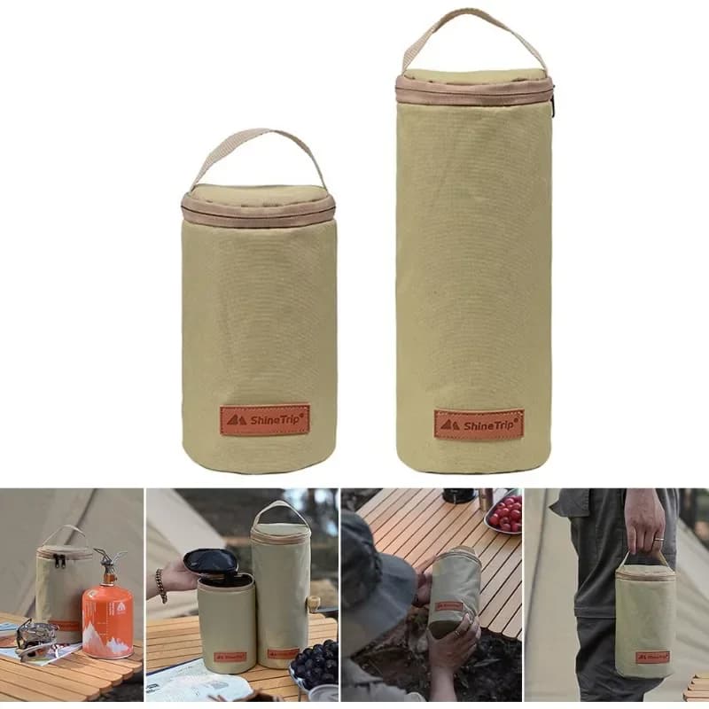 ShineTrip Sacco portaoggetti per fornello a gas Custodia portatile per serbatoio di gas da campeggio 600D Oxford Cerniera anti-collisione per accessori da viaggio per escursionismo