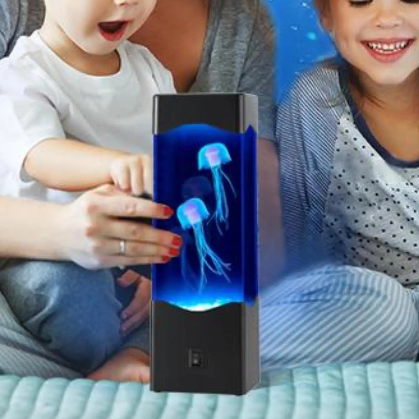 Jellyfish Lamp Desk Mood Lamp Liquid Motion Lamp Artificial Fish Tank Desktop Decoration Sensory Room LED for Office Kids