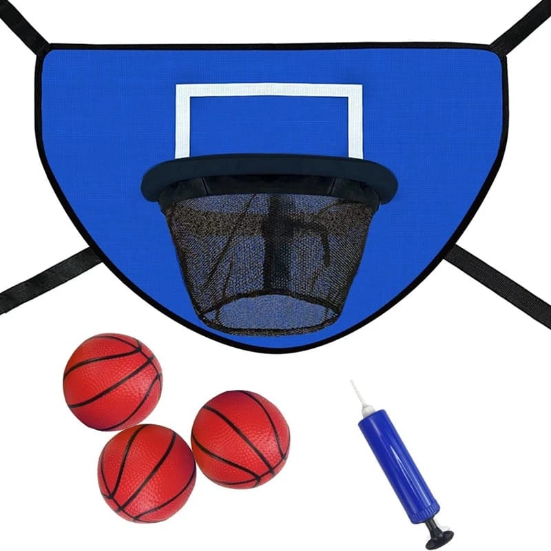 Kit basket basket for trampoline with pump and mini ball, basketball for durable children for indoor and outdoor
