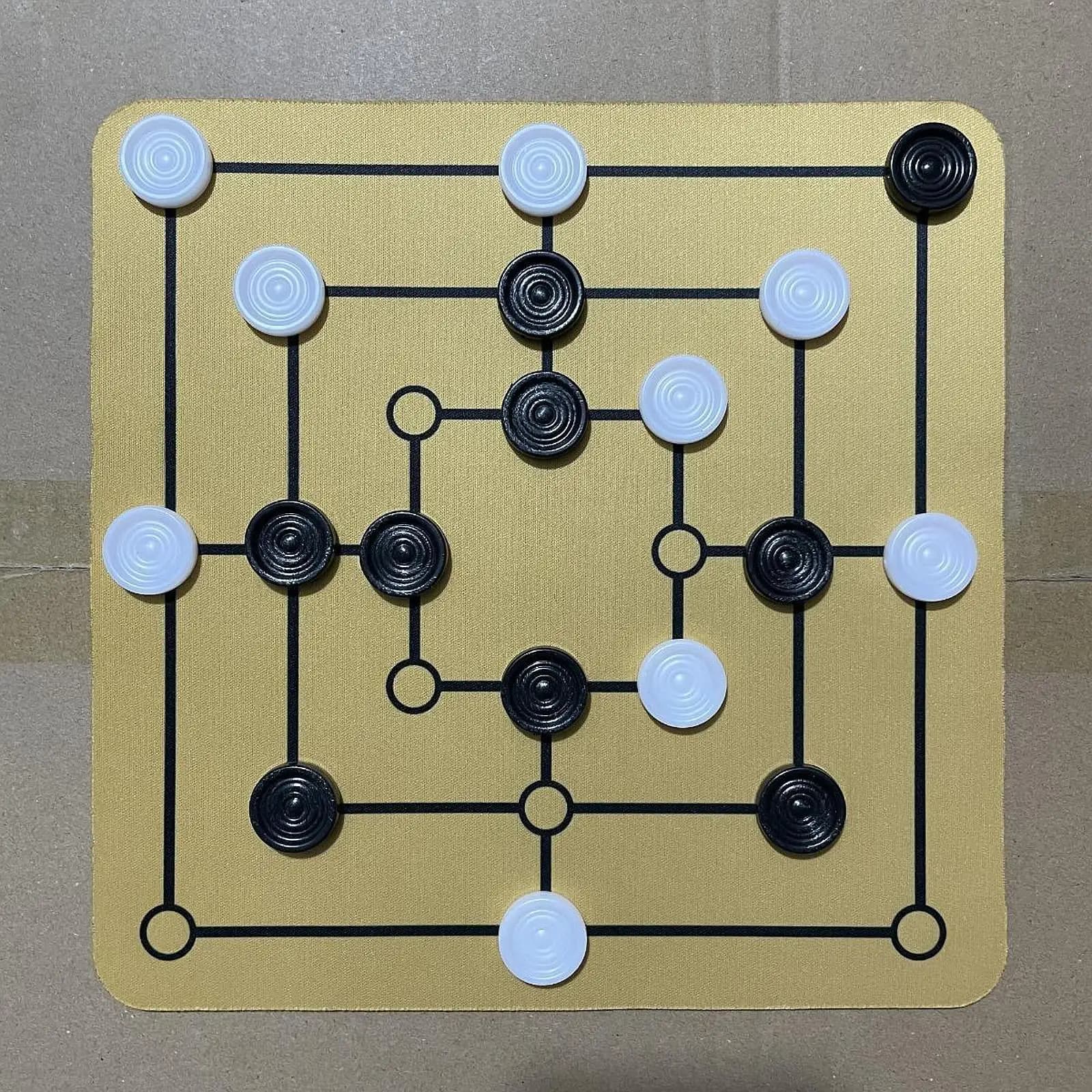 Set di Giochi da Tavolo Educativi: Nine Mens Morris, Scacchi e Dama, Gioco di Strategia per Bambini e Adulti, Uso Familiare