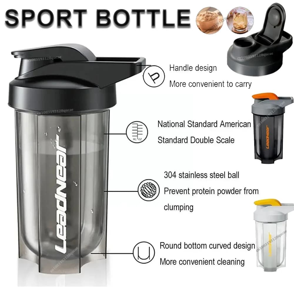 Shaker per proteine portatile Bottiglia fitness da 500 ml con palla per frusta a filo per gli appassionati di fitness Atleti perfetti per tazze da palestra all'aperto