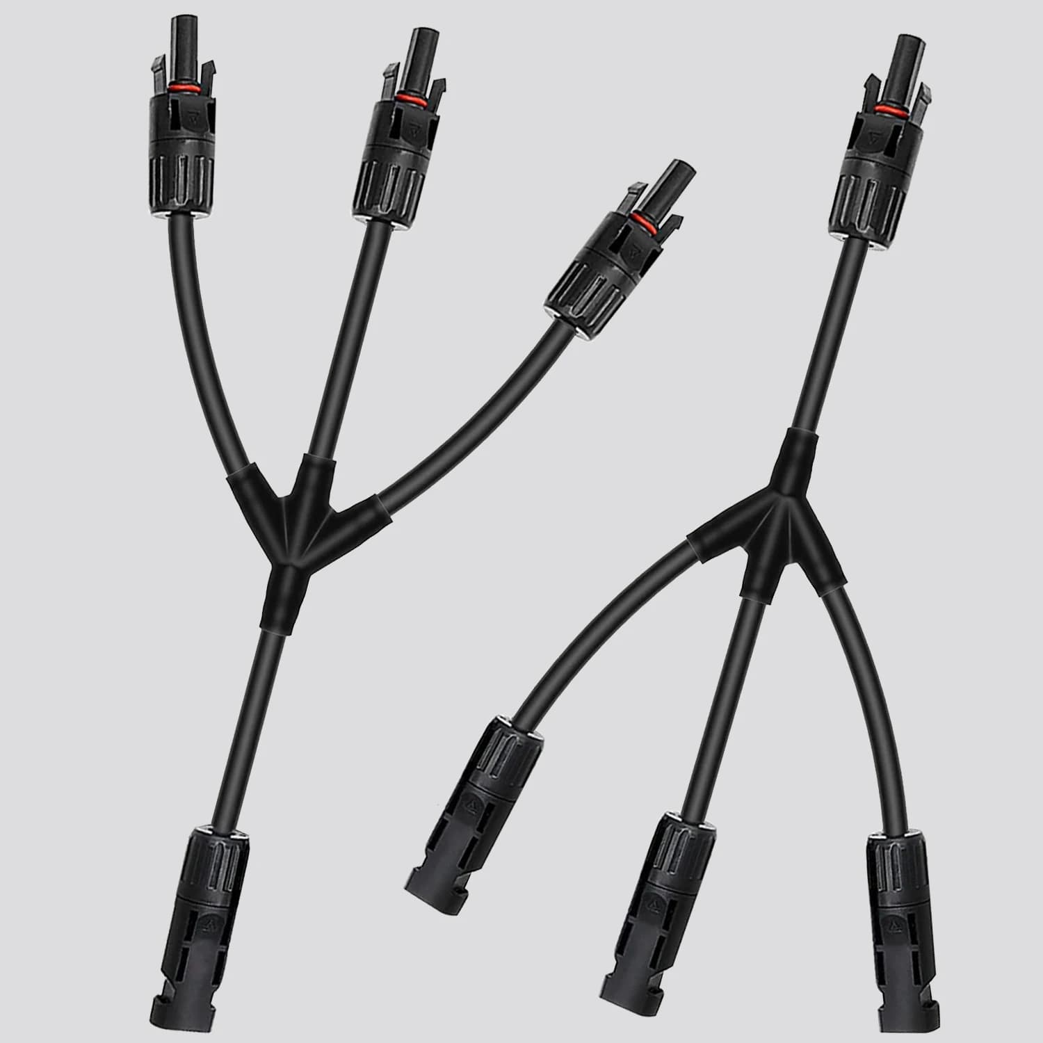 1pair 12AWG Solar Y Branch Cable 1 to 3 Parallel Connectors for RV Home Solar Panel Systems
