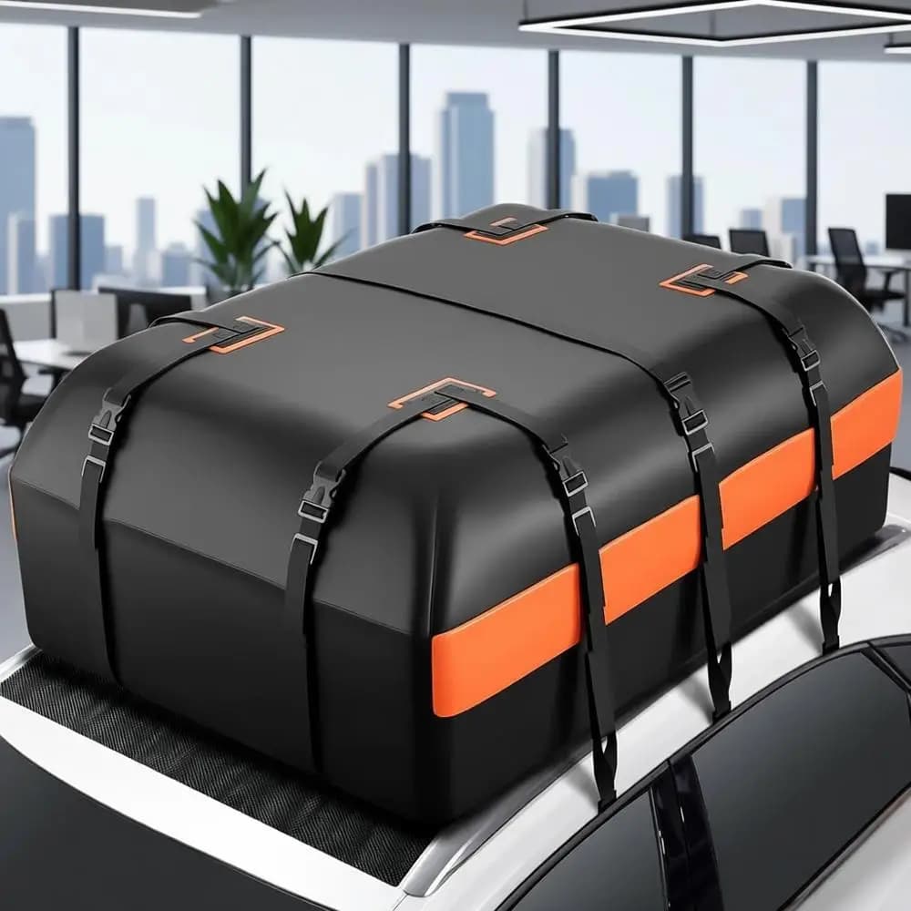 Borsa Portabagagli da Tetto Impermeabile Grande per SUV e Minivan con Tappetino Antiscivolo, Ganci per Porta e Chiusura di Sicurezza