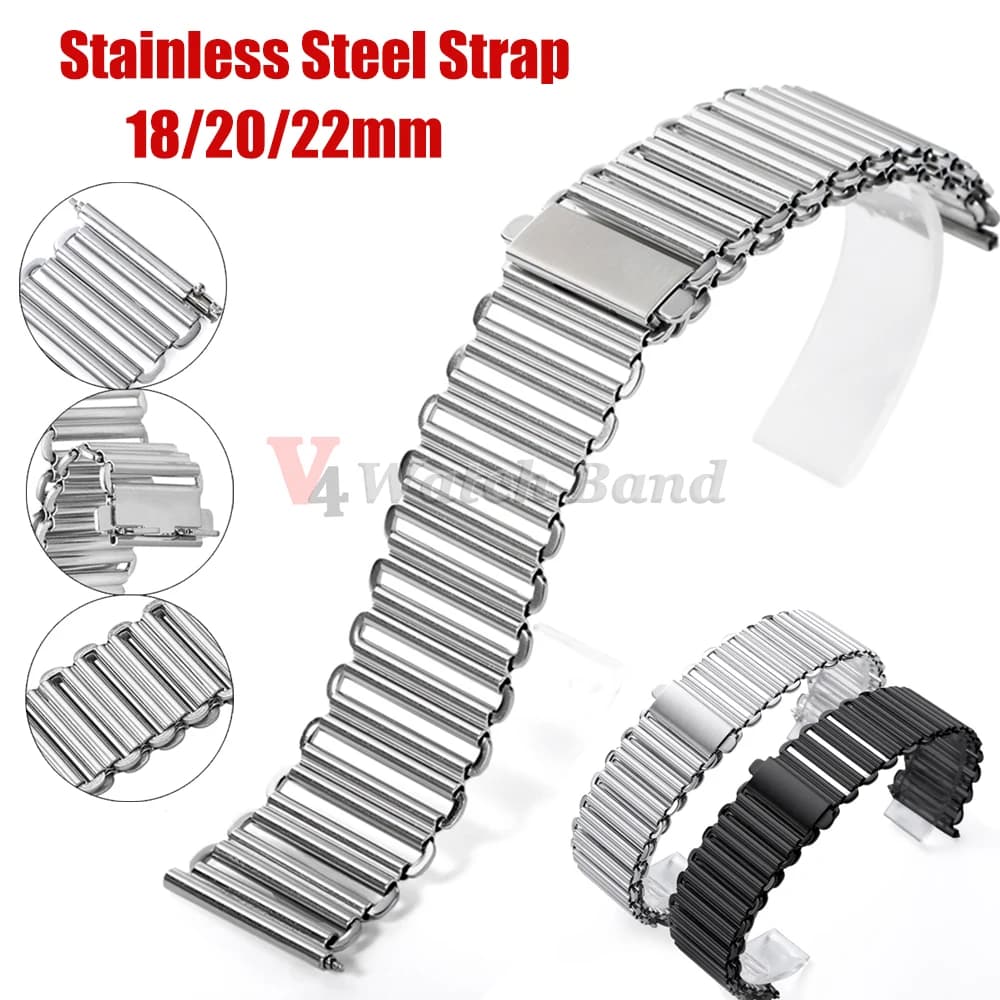 Cinturino in acciaio inossidabile 316L 18mm 20mm 22mm Bracciale a sgancio rapido Bracciale Bonklip Cinturino da polso in metallo per uomo Donna Cinturino universale