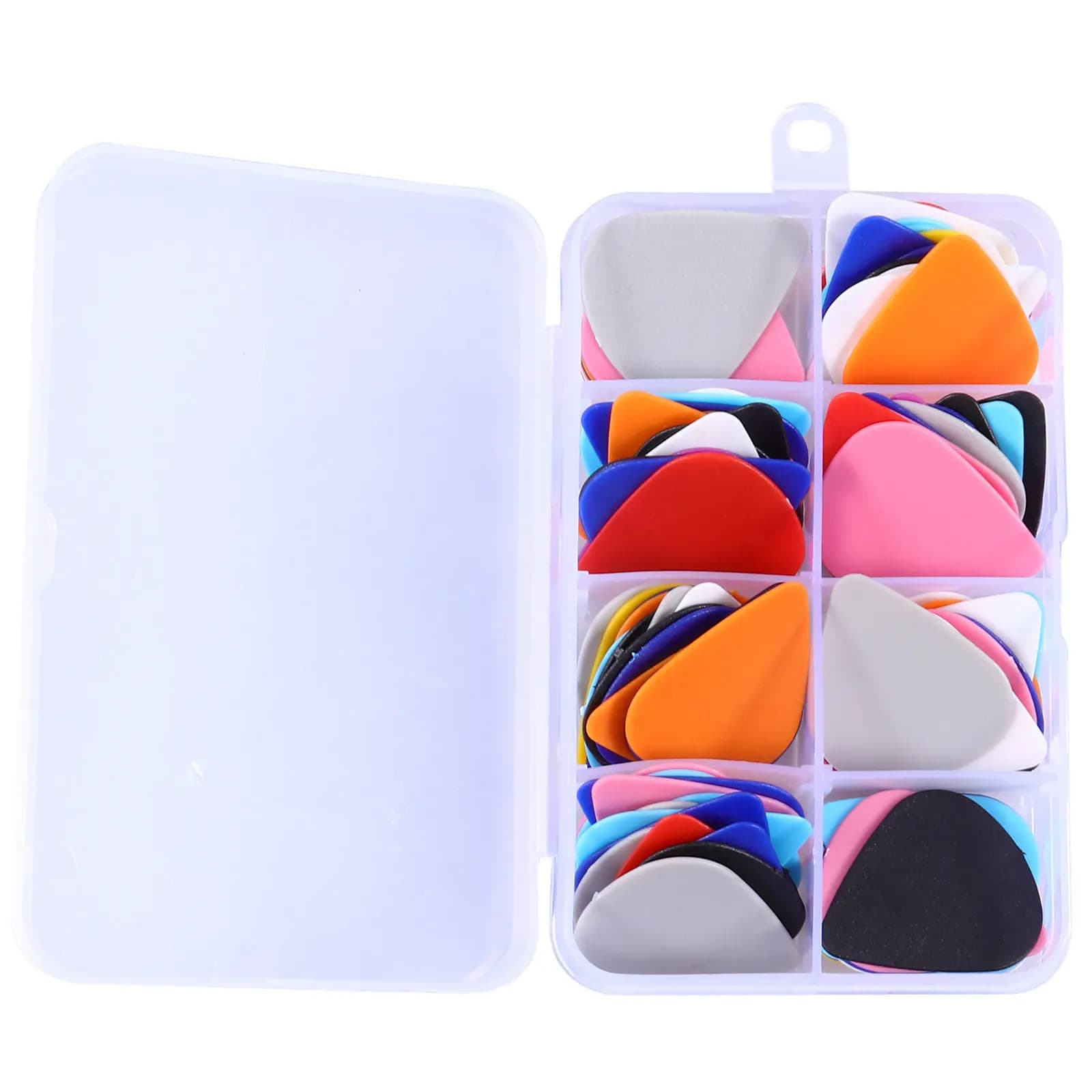 100 Pezzi Plettri in Plastica per Chitarra Acustica, Elettrica, Basso e Ukulele, Impugnatura Larga e Confortevole, Miglioramento del Suono, Ricambio
