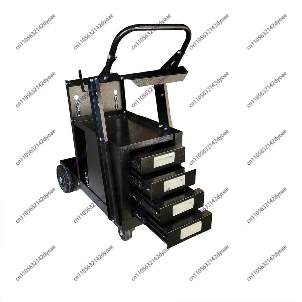 Carrello per saldatura mobile con quattro cassetti e maniglia