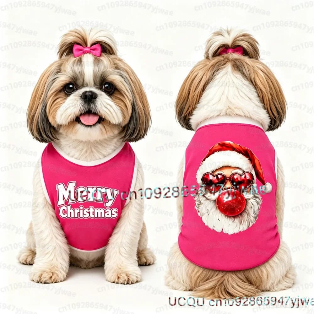 26 Personalized Christmas Dog Jersey, Cat Dog Vest Cute Christmas Dog Vest Pet Christmas Tree Fun Santa Claus Christmas Clothes