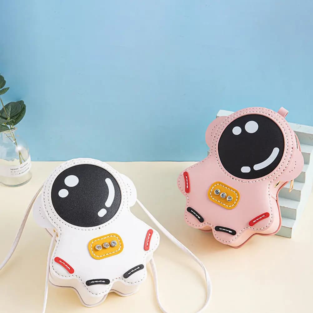 Set Fai-da-Te per Creare Borse in PU a Tema Astronauta, Kit per Portamonete, Materiali per Cucito, Regalo Artigianale, Progetto Creativo Antistress