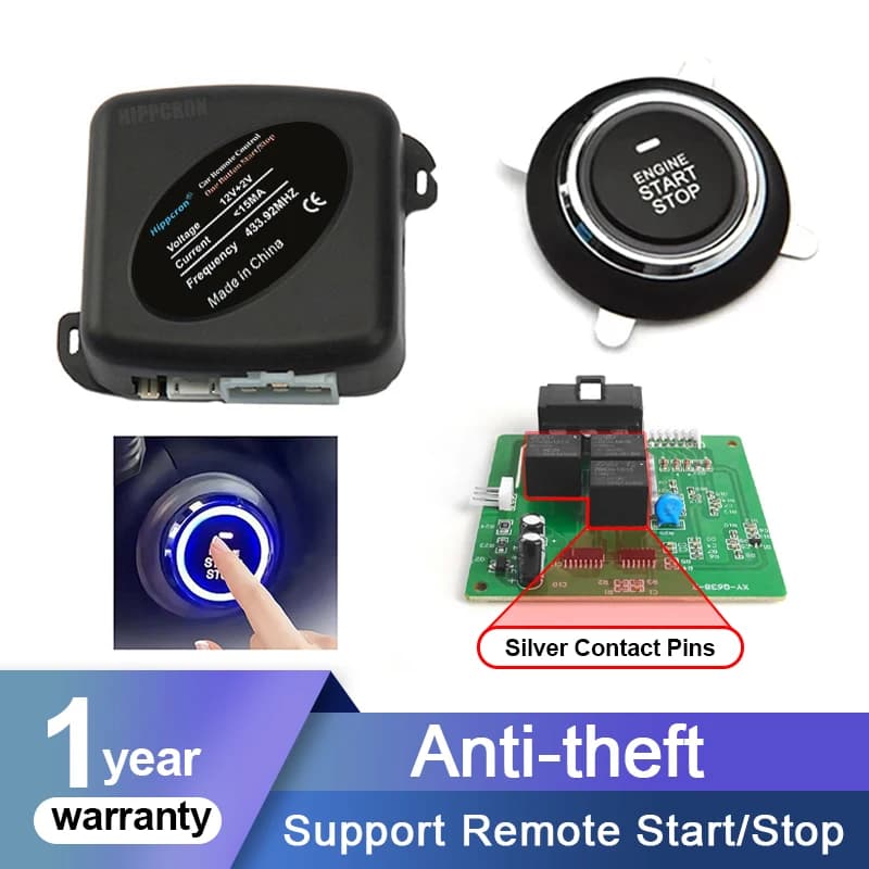 Hippcron Allarme auto Pulsante di arresto avviamento Motore RFID Sistema di accesso senza chiave Pulsante di avviamento Arresto automatico