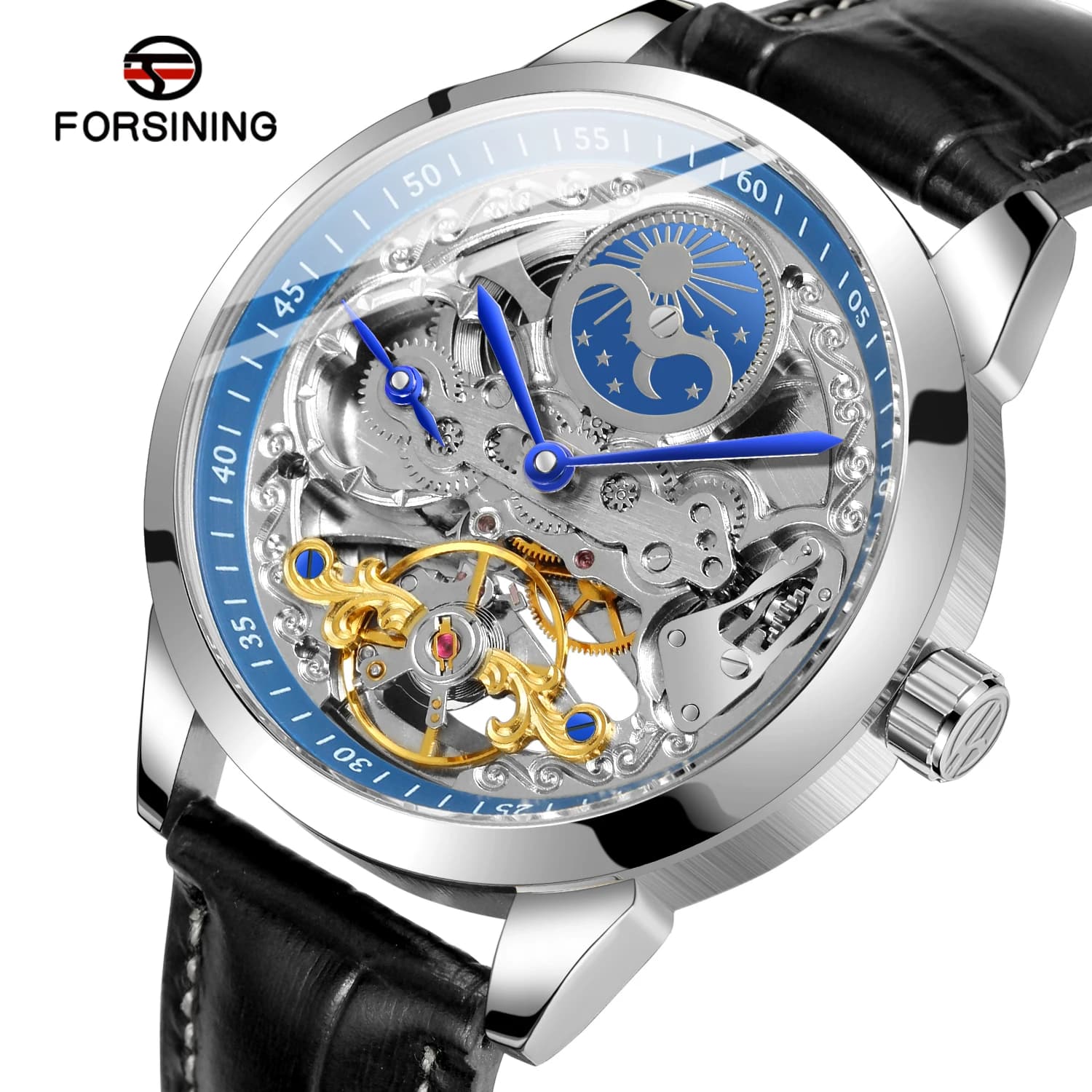 2024 High Quality Multi Time Zon Moonphase Tourbillion Automatic watch regulator skeleton mechanical watches for men replica