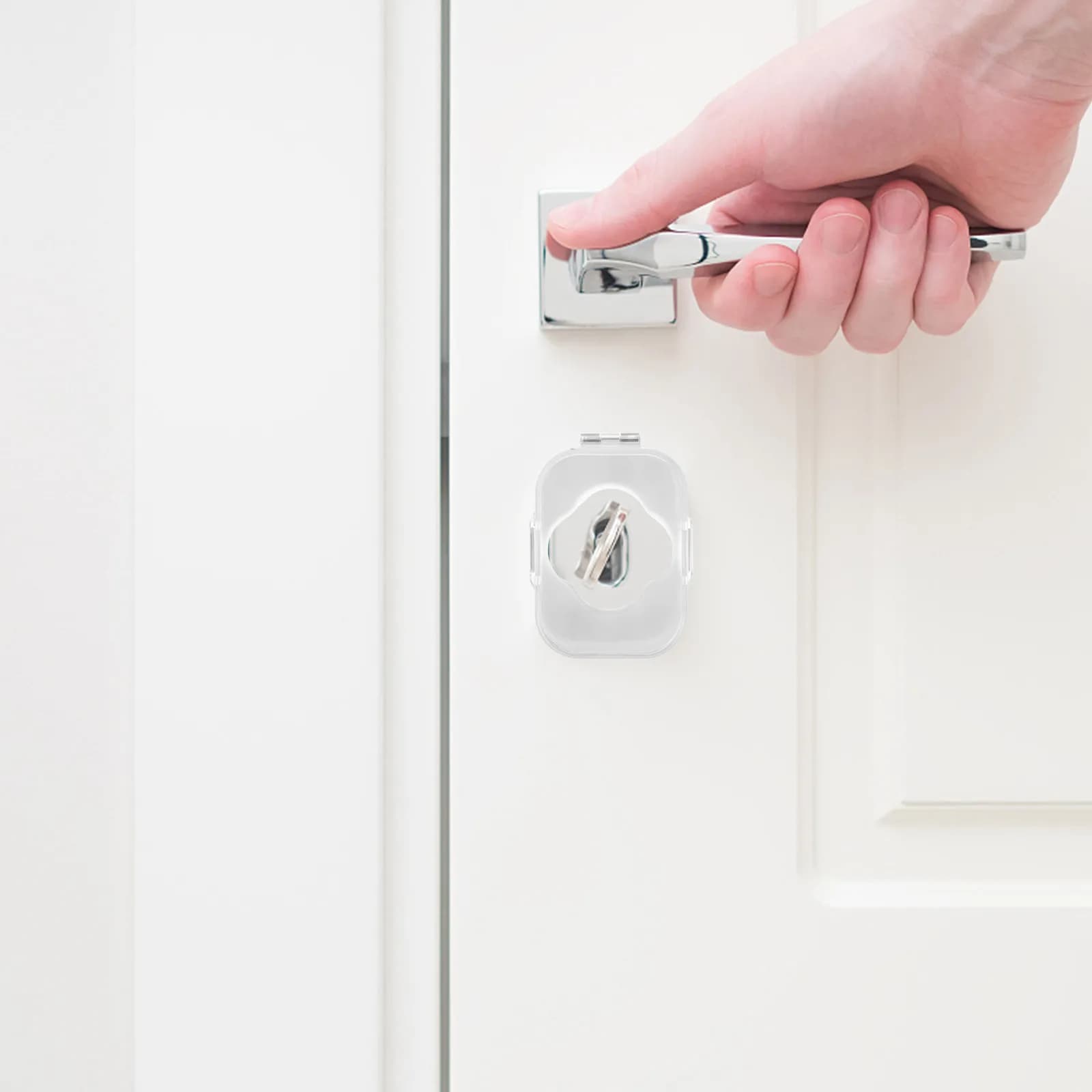 Safety Lock for Doors Anti-Lock Door Knob Cover Sturdy Easy Install Proof Home Security Bedroom Hotel Travel