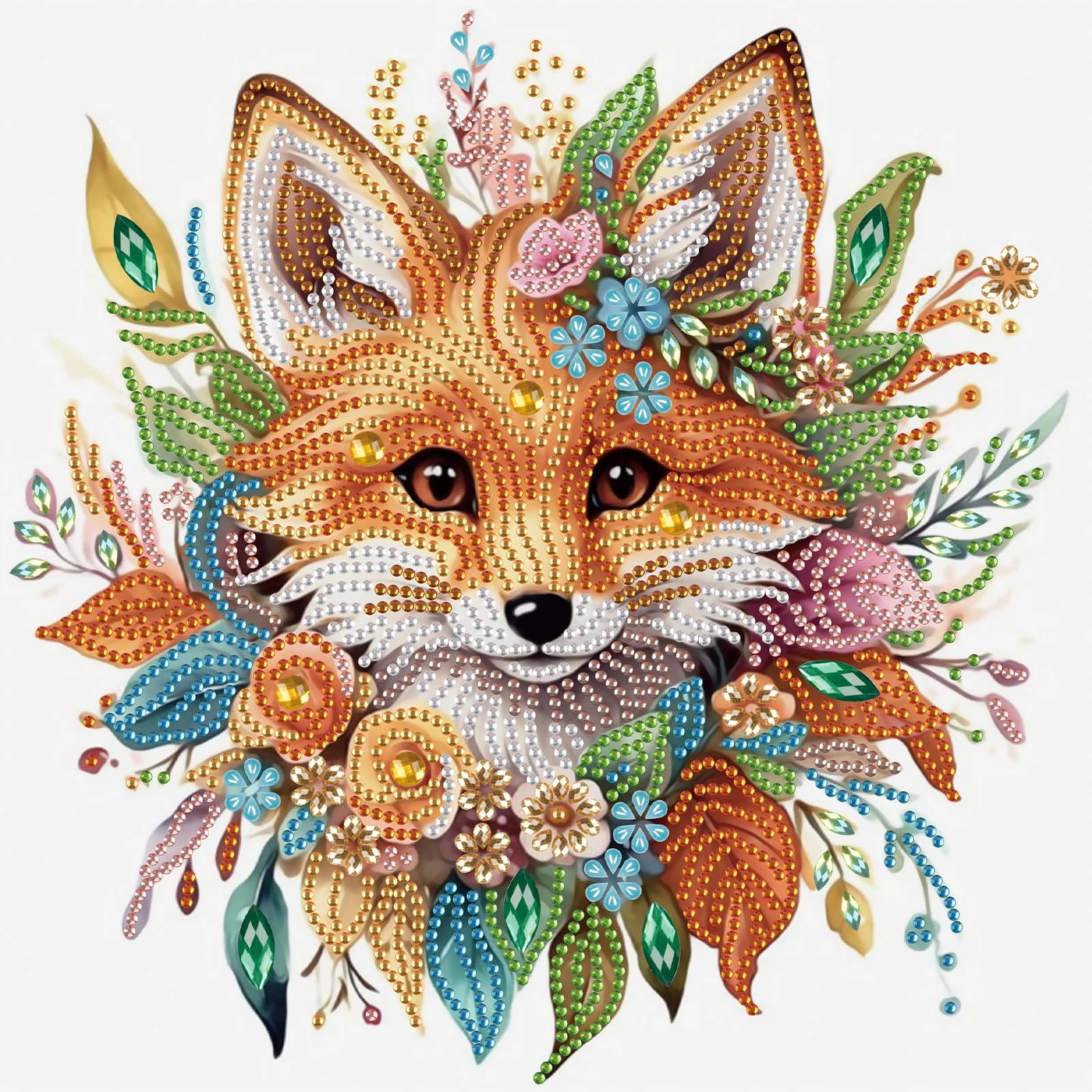 Kit di pittura artistica con diamanti a forma speciale Fox per principianti adulti, kit di forme speciali con diamanti in cristallo per regalo di decorazione della parete di casa