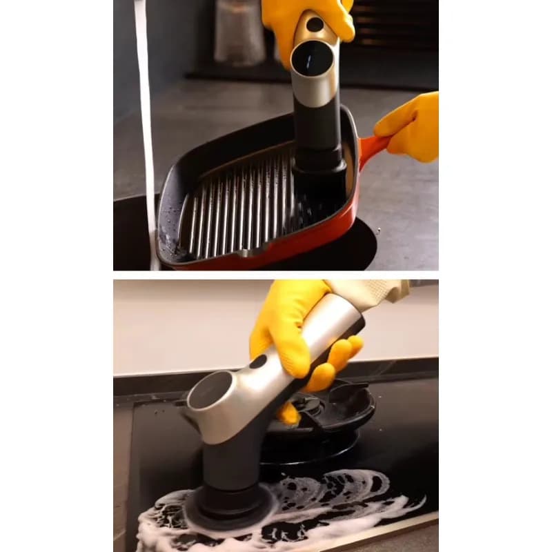 Electric Cleaning Brush,Rechargeable Cordless Spin Scrubber Multifunction for Bathroom Floor & Kitchen ; Extendable Handle-HDF