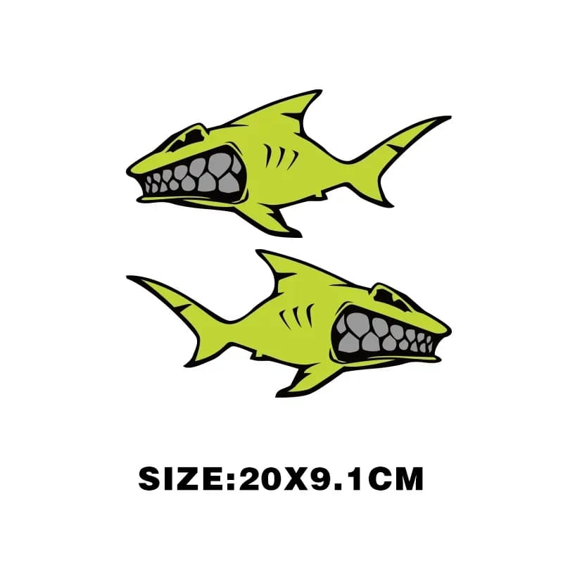 High Quality Car Stickers Neon Fluorescent Yellow Shark Modeling decal PVC Car Motorcycle Waterproof Decals