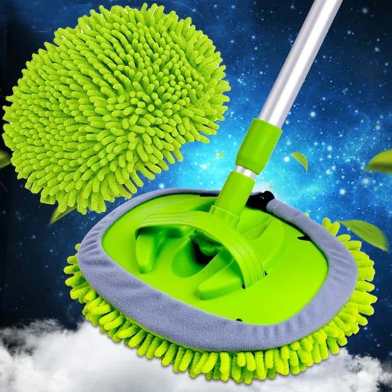 Car Cleaning Brush 2 in 1 Car Washing Brush Spool Telescopic Alloy Handle Long Mop For Cleaning Knitting Car Accessories
