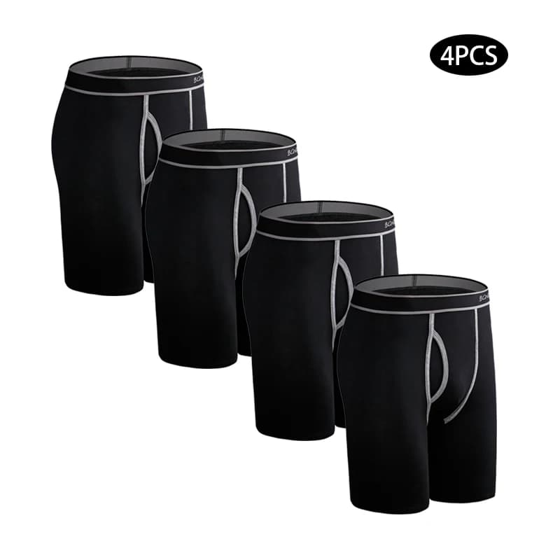 4 pezzi biancheria intima lunga in cotone uomo boxer mutandine da uomo sexy apertura laterale mutandine per uomo mutande sportive pantaloncini di marca maschile