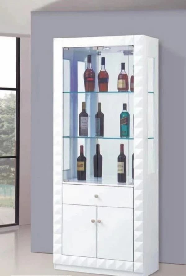 A55 Armadietto in vetro di lusso leggero italiano moderno e semplice contro il muro Piccolo armadietto per vino in vetro per uso domestico