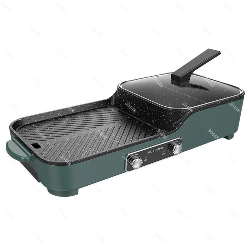 Multifunctional No Smoking Frying Grill Hot Pot BBQ All-in-One Dual-Color Home Electric Grill Hot BBQ