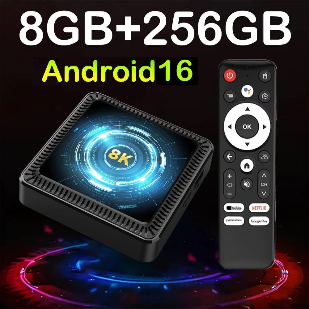 TV Box Allwinner H618 8K Android 16 Smart TV Box Assistente Google 8K Video BT6.0 Dual Wifi 5G 8GB 128GB 256GB Lettore multimediale 4K