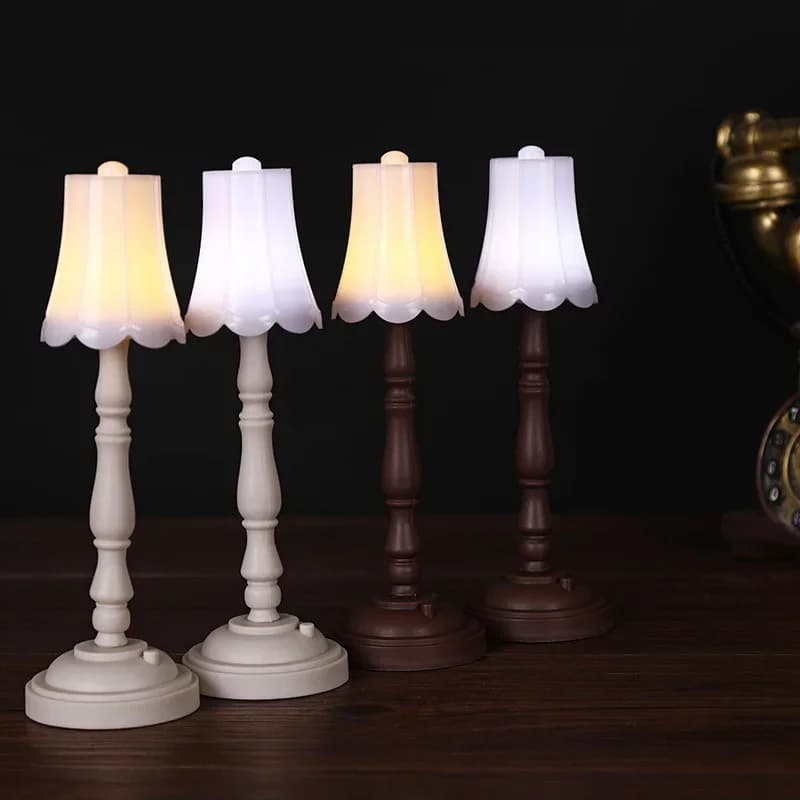 1/6 scale white LED desk lamp, model of furniture for hot toys, home accessories for BJD dolls, children's fiction games