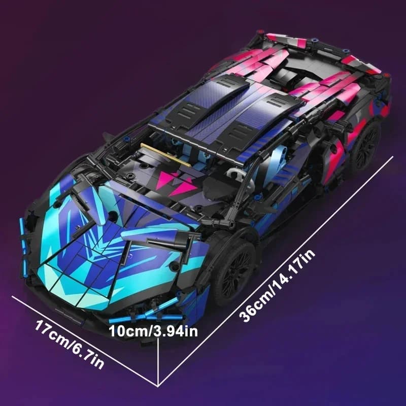 Tecnico Lamborghinis Blocchi Meccanici Auto Da Corsa Modello 1:14 Cyberpunk Creativo MOC Assemblaggio Mattoni Giocattolo Regalo per I Bambini