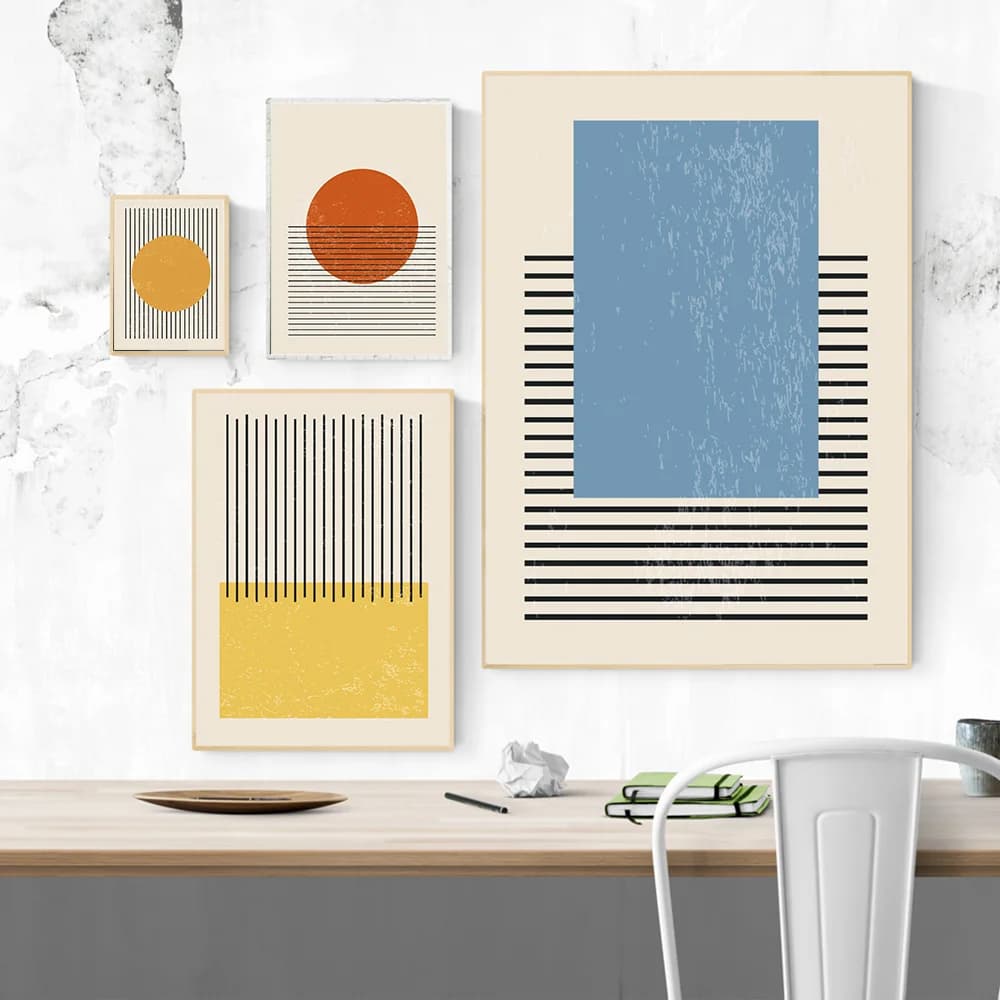 1PC--Abstract Geometric Graphic Canvas Painting Scandinavia Styles Wall Art Posters Prints for Living Room Home Decor Unframe