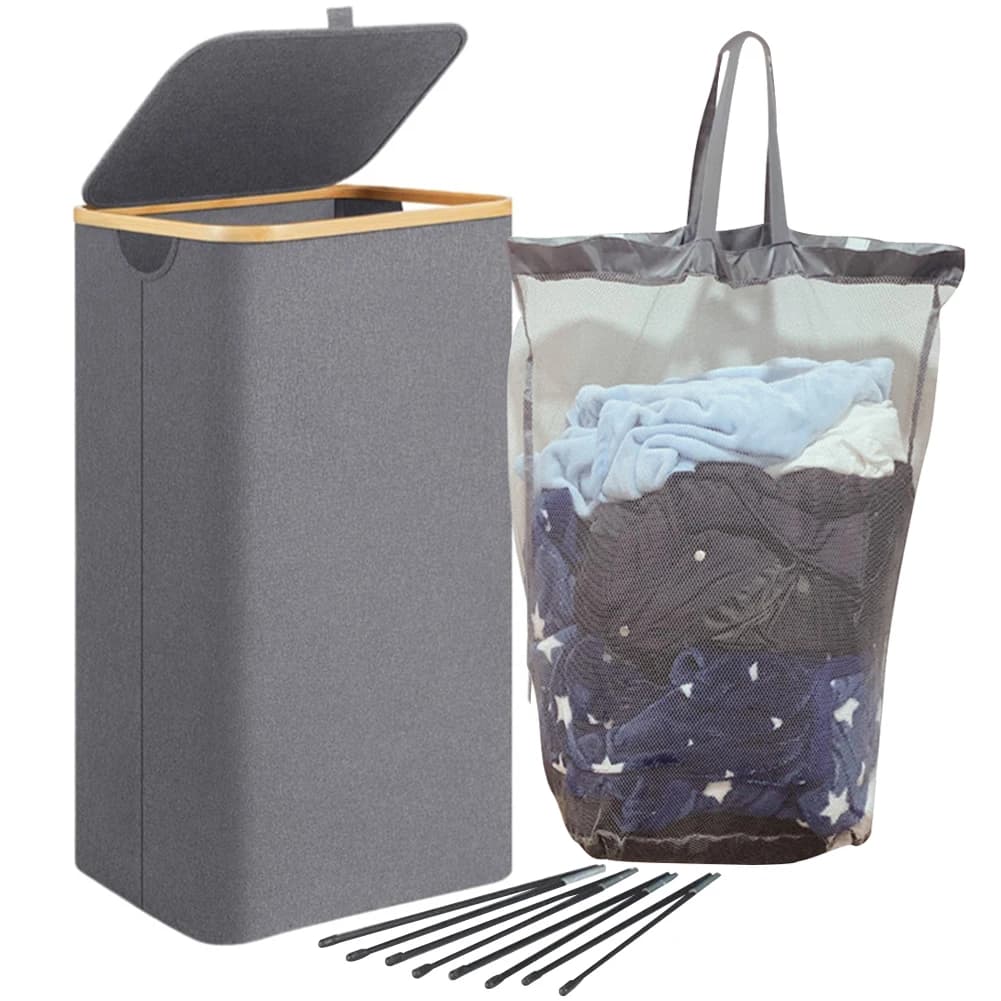 100 litre folding whiteboard with bamboo handle and lid with removable cover for laundry room