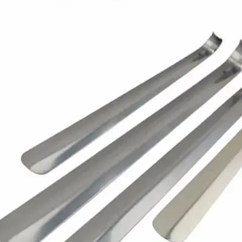 Cucchiaino per scarpe lungo sollevatore per calzascarpe professionale in metallo color argento con manico durevole da 16-52 cm