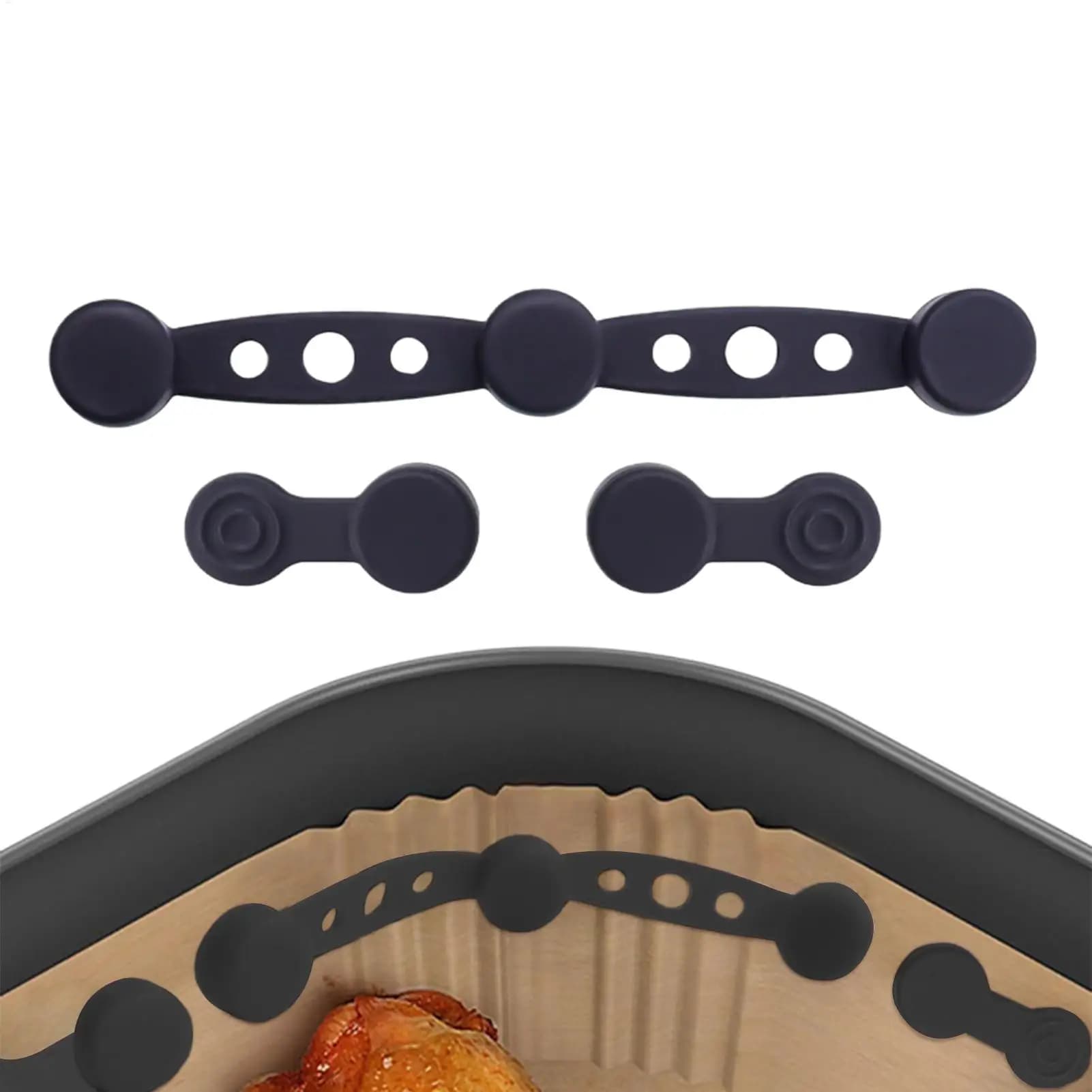 Fibbia magnetica in silicone per friggitrice ad aria, resistente alle alte temperature, per fissare il foglio di carta da forno, sostituzione del supporto per rivestimento.