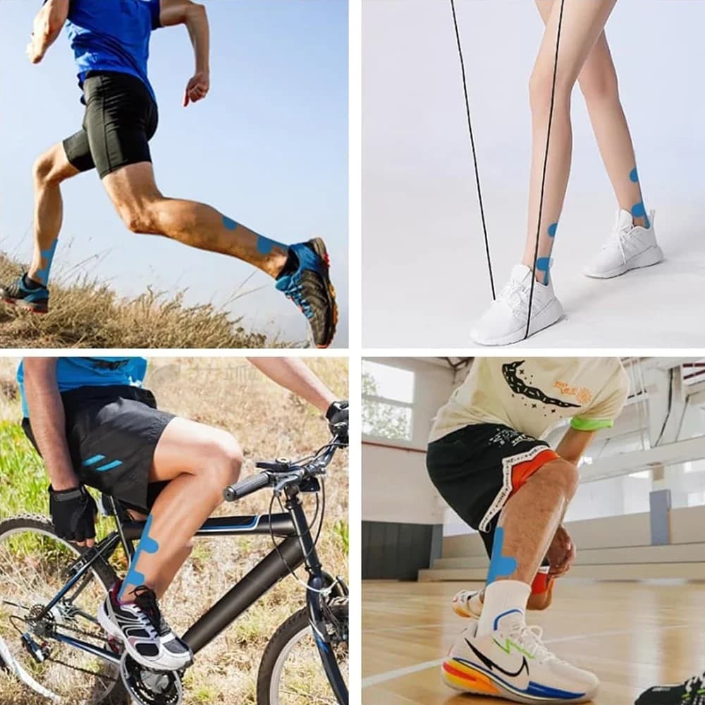 Nastro kinesiologico da 10 pezzi - Supporto elastico per tendine di Achille per alleviare il dolore alla caviglia - Nastro sportivo traspirante per l'uso quotidiano