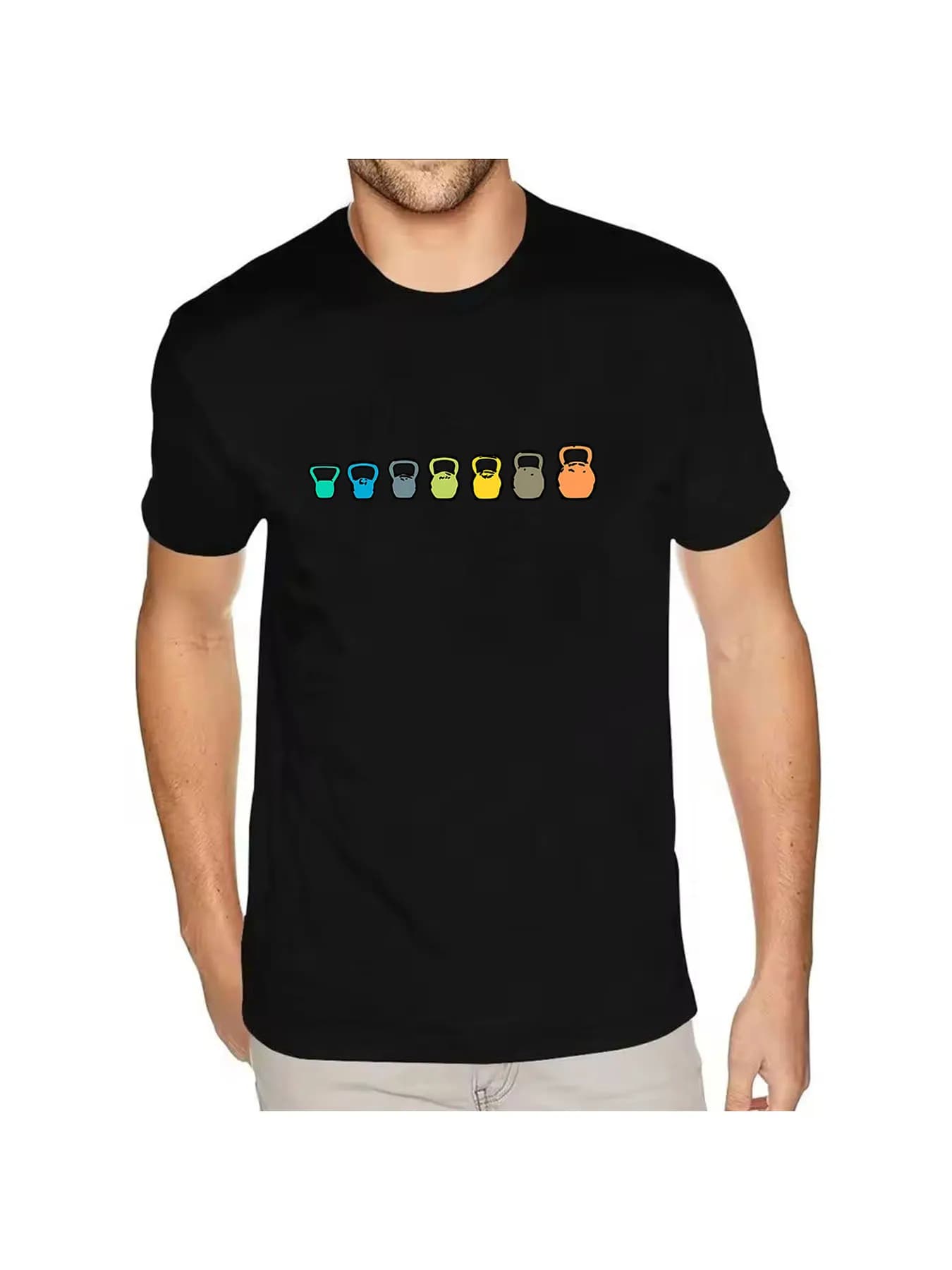 T-shirt with Kettlebell motifs, vintage men's shirts