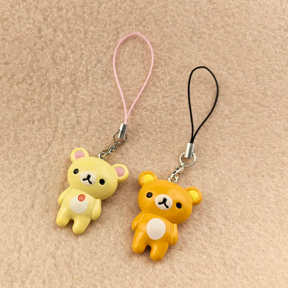 Kawaii Rilakkuma Easy Bear Portachiavi Lazybear Doll Portachiavi Borsa Abbigliamento Estrattore Corda per telefono Collana Accessori Pendenti Regalo