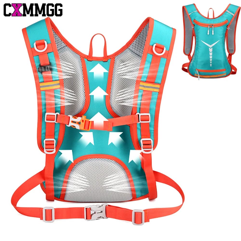 1 piece light water backpack - 2 litre isolated water pack for running, hiking, cycling, camping - Unisex design for men and women