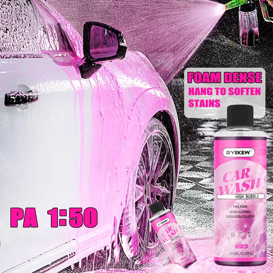 Sapone schiumogeno rosa per carrozzeria estrema e schiumogeno a cera per auto, camion (funziona con cannoni in schiuma/pistole o lavaggi a secchio)