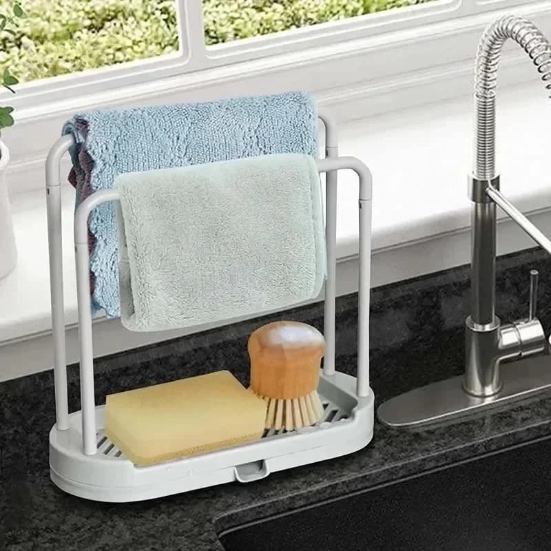 Kitchen Sink Drainage Shelf Kitchen Accessories Rag Drain Stand Sink Drain Storage Basket for Sponge Rag Wire Ball 1PCS
