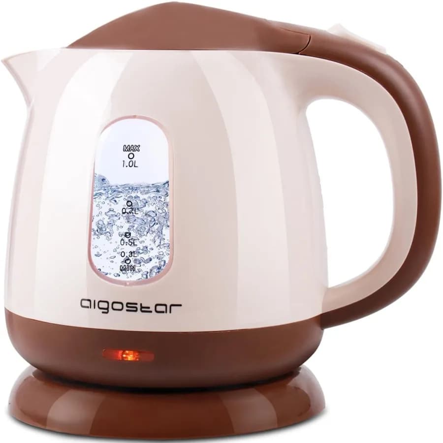 Bollitore Elettrico Compatto 1L Portatile 1100W Senza Fili con Spegnimento Automatico e Protezione Contro l'Ebollizione a Secco per Viaggi