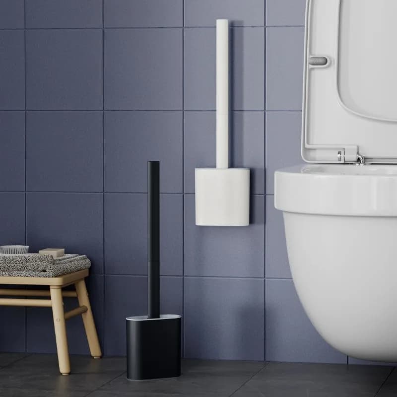 Spazzola per WC in Silicone per Pulizia Profonda con Manico Lungo, Accessorio per Bagno di Casa e Dormitorio