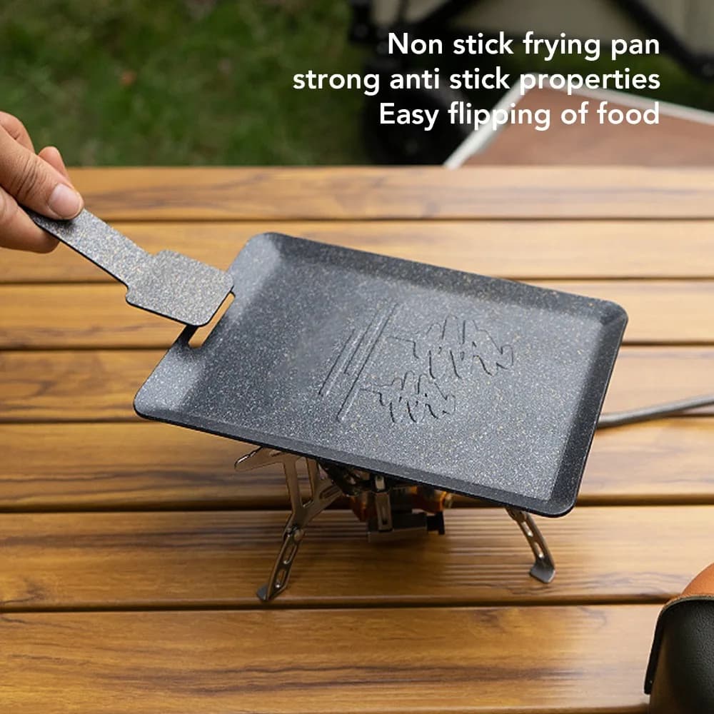 Iron Maifan Stone Frying Pan Rectangular Shape Black Mini Grill Pan Non Stick Coating Quick Heating Grill Plate