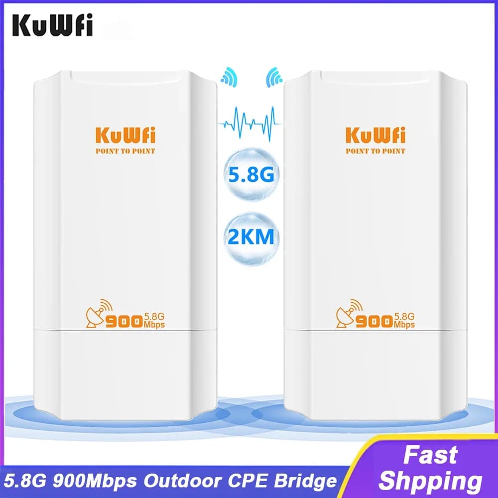 KuWFi 5.8G Outdoor CPE Bridge 900Mbps Wireless Bridge amplificatore di segnale wi-fi PTP estensore a lungo raggio IP65 impermeabile AP Repeater