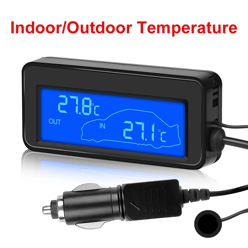DC 12V Auto Mini LCD Termometro Digitale Sonda Impermeabile Per Interni Esterni Comodo Sensore di Temperatura Con Cavo Sonda Da 1,5 M
