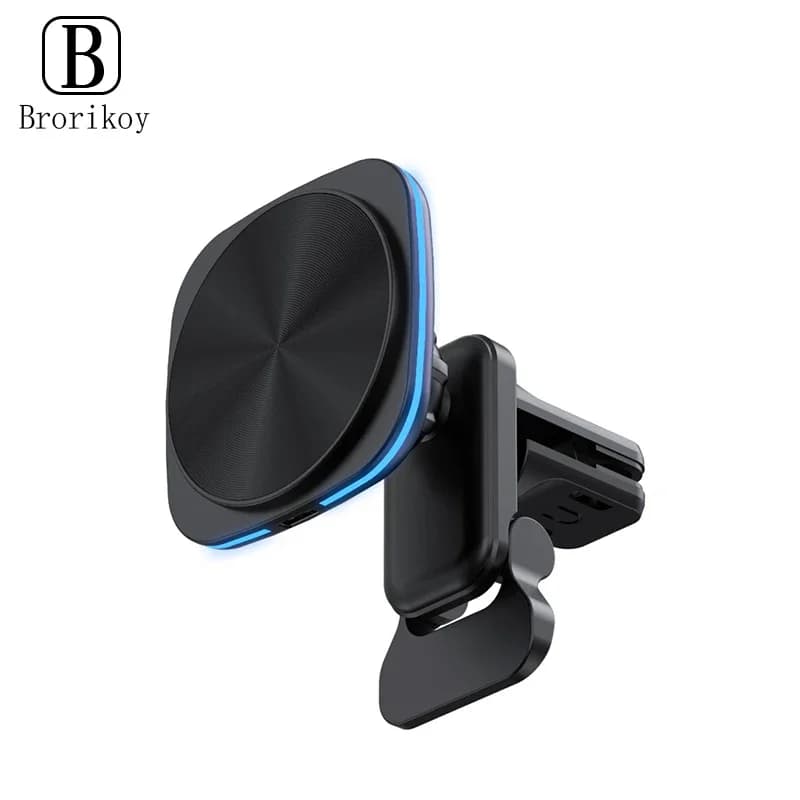 Caricabatterie wireless per auto magnetico Caricatore con staffa universale per montaggio su presa d'aria a ricarica rapida da 15 W per iPhone 15 16 17 Xiaomi Samsung