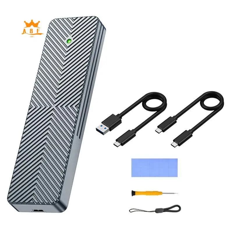 Box Esterno per Disco Rigido Mobile A08E-M.2, 10Gbps, Doppio Protocollo NVMe/NGFF, USB3.2, per SSD M.2