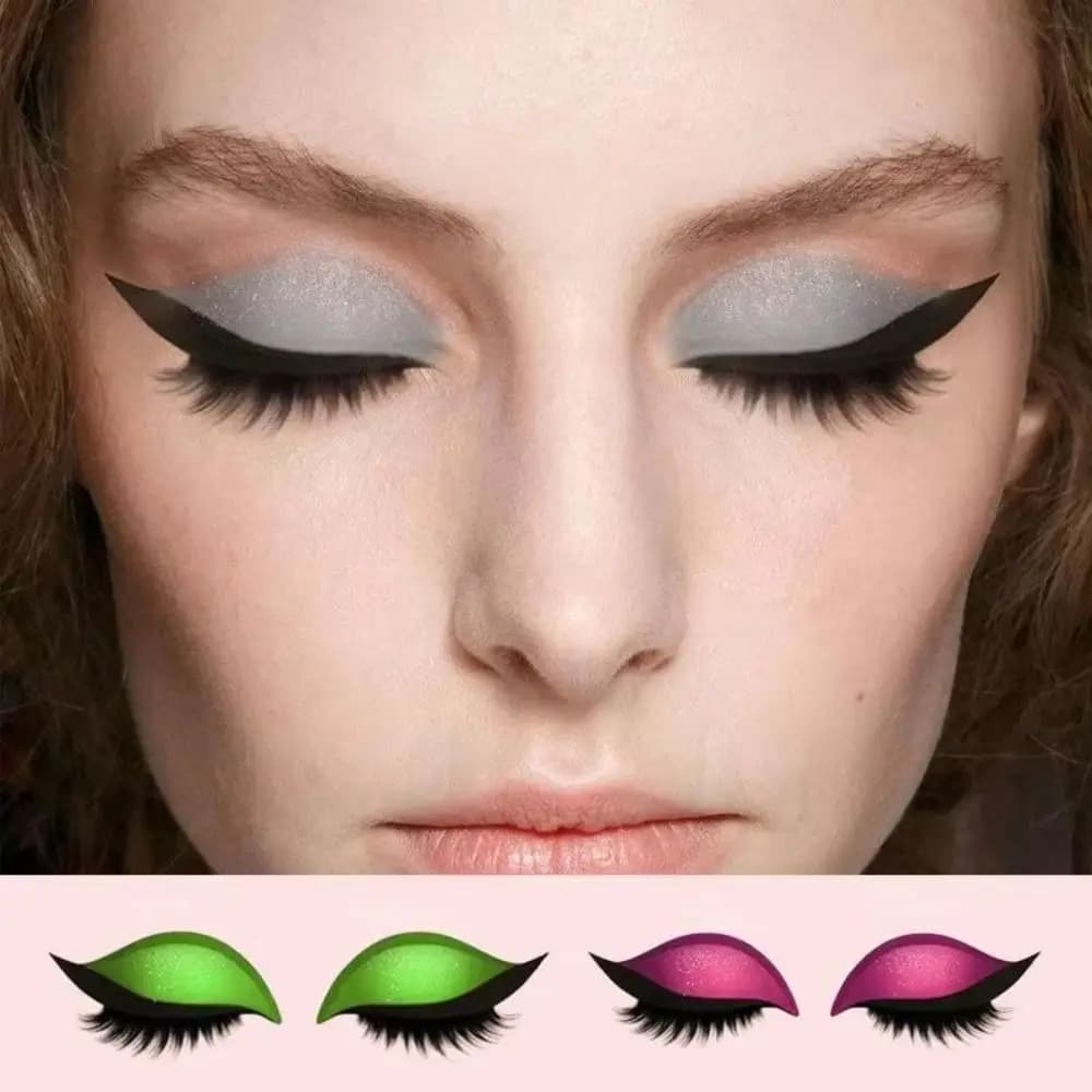 2 paia autoadesive ombretto pigro cerotto per ciglia trucco rapido risparmio di tempo adesivo per trucco occhi 3 in 1 creativo alla moda