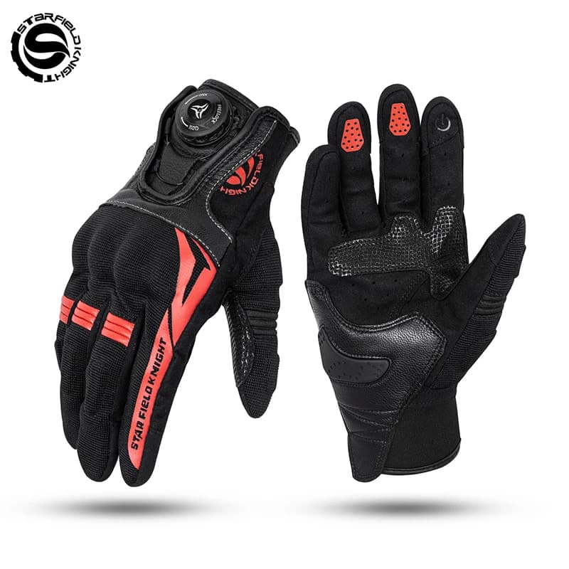 SFK Motorcycle Riding Gloves Summer Breathable Real Goat Leather Palm Non-slip Wear-resistant Joint Protection Race Equipment