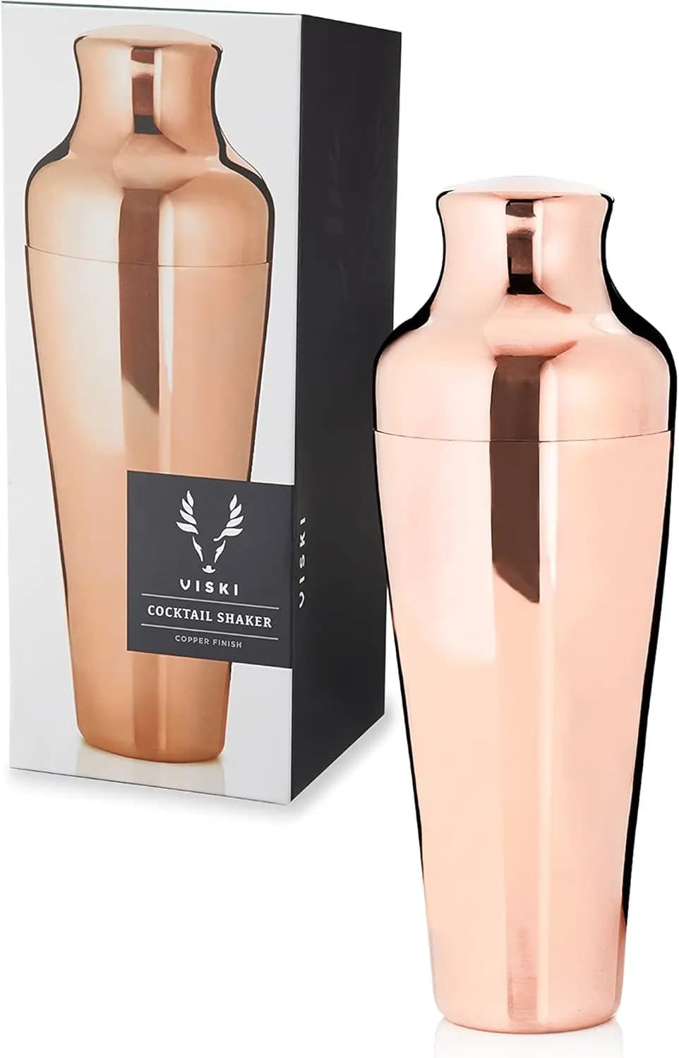 Set Shaker per Cocktail in Rame, 25 Oz in Acciaio Inossidabile con Colino Integrato per Mixology Domestica
