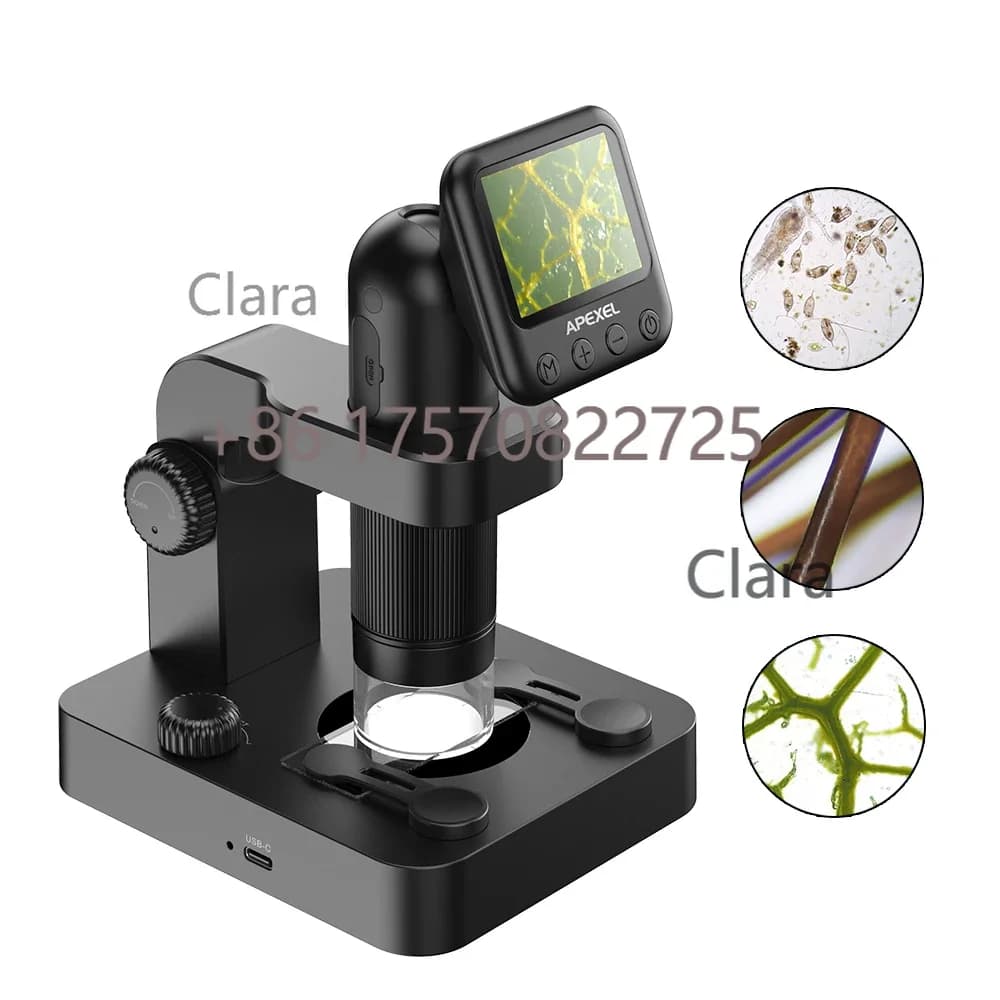 Microscopio Biologico Tascabile APL-MS003 400X-1200X con Luce LED e Supporto, Ingrandimento 1200X